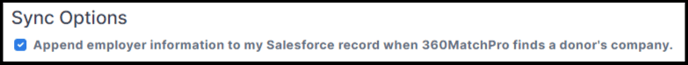 Salesforce sync options